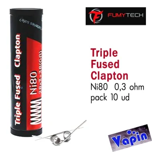 Resistencias Triple Fused Clapton Ni80 0,3ohm Pack 10 FUMYTECH