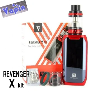 REVENGER X complete kit 220w+ nrg tank 2ml (Con 2 Baterías 18650) Color ROJO VAPORESSO