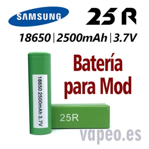 Samsung 25R. 18650 Batería recargable de 2500 mA/h