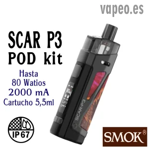 Scar P3 Pod kit de vapeo(Red stabilizing wood) de Smok
