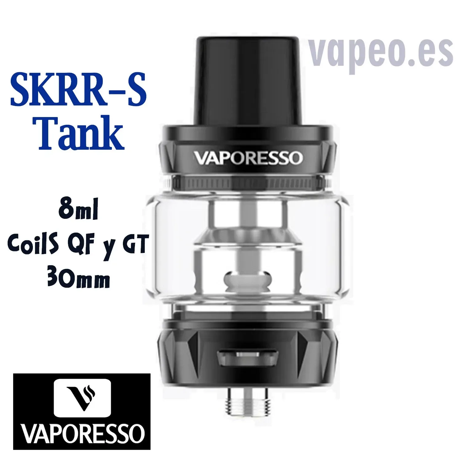 Skrr-S Tank Claromizador 8ml Color Negro de VAPORESSO