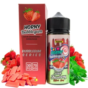 Sour Strawberry Bubblegum 100ml - Horny Flava