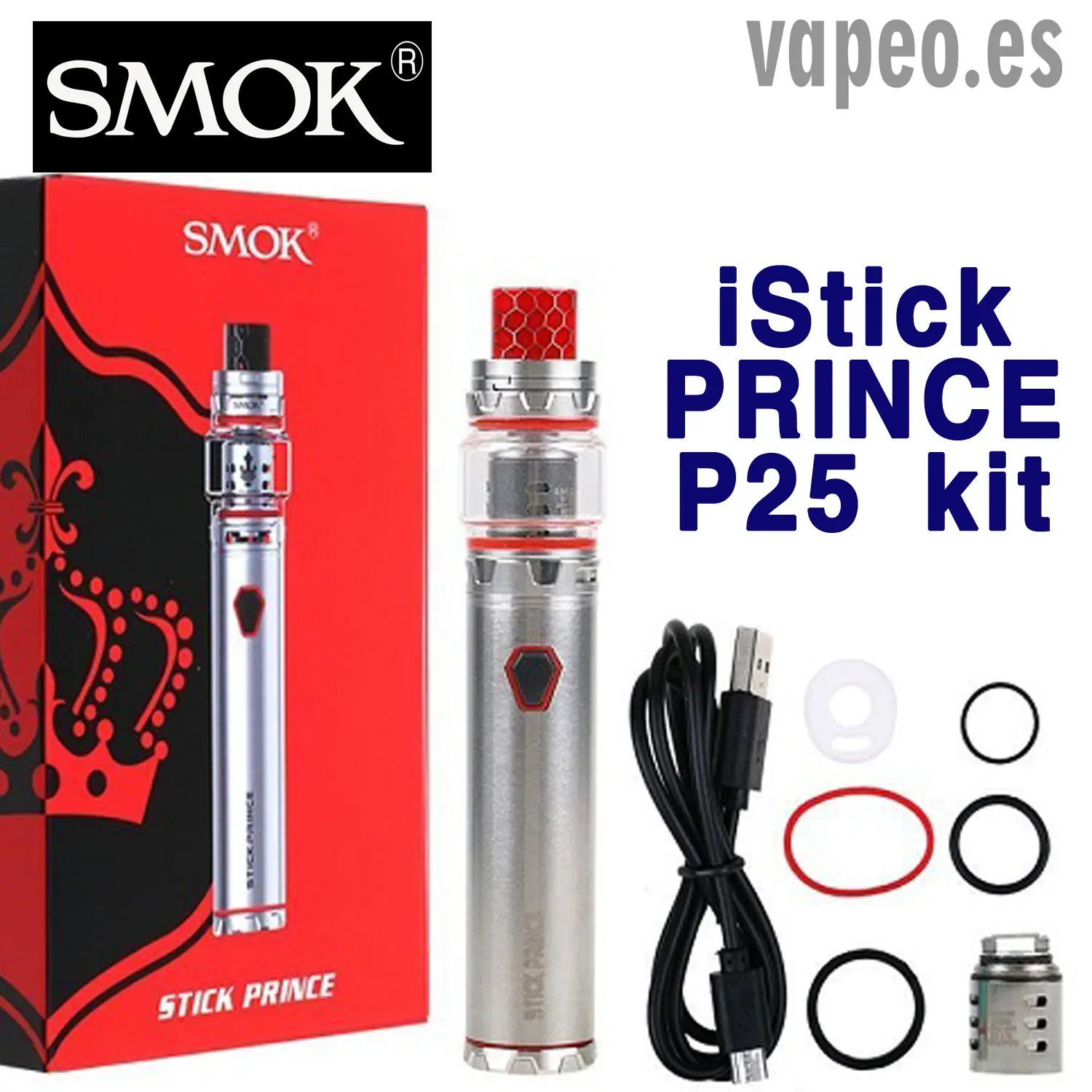 Stick Prince P25 + Tfv12 P-Tank (color NEGRO) Kit SMOK