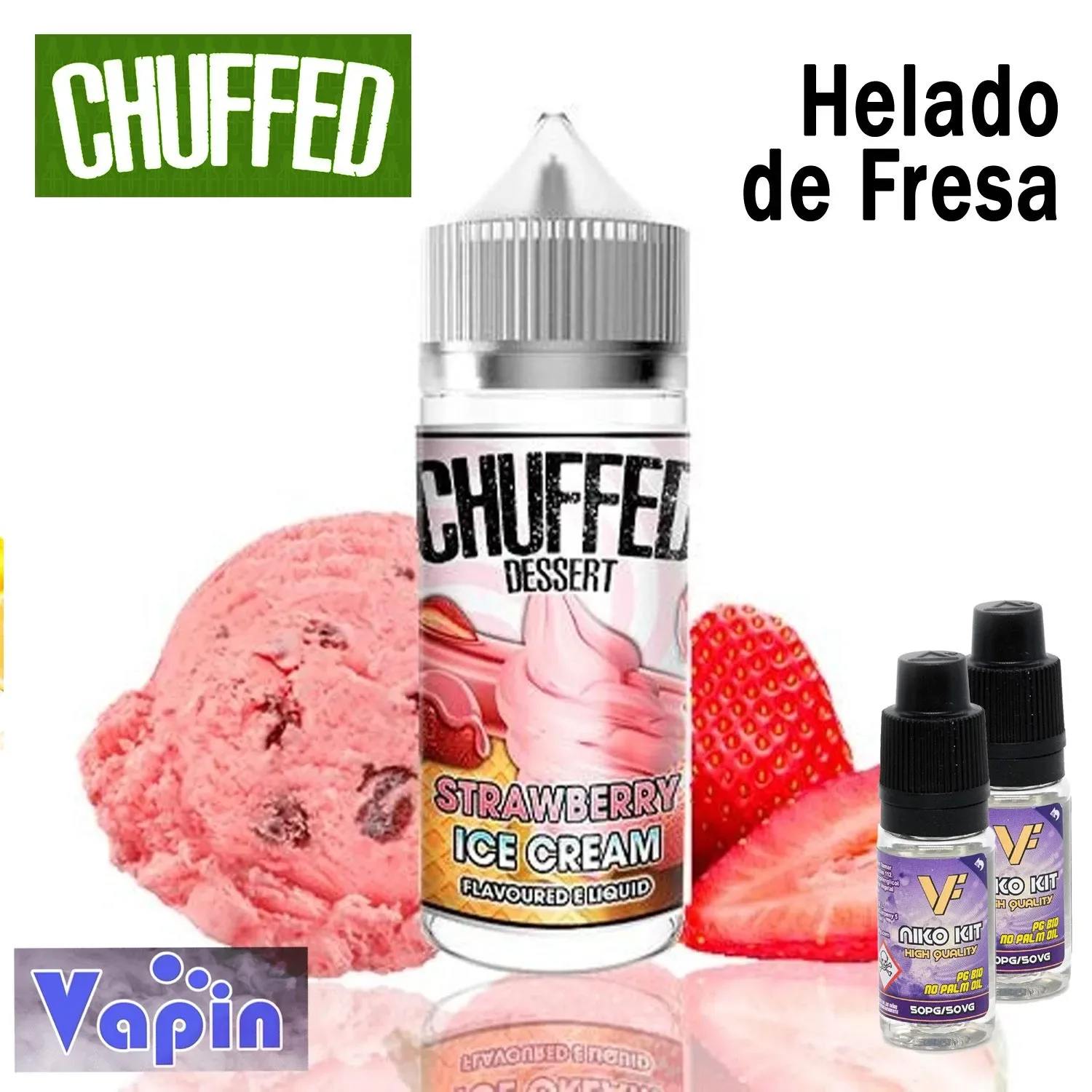 STRAWBERRY ICE CREAM 100ml Chuffed Eliquid + 2 Nicokits