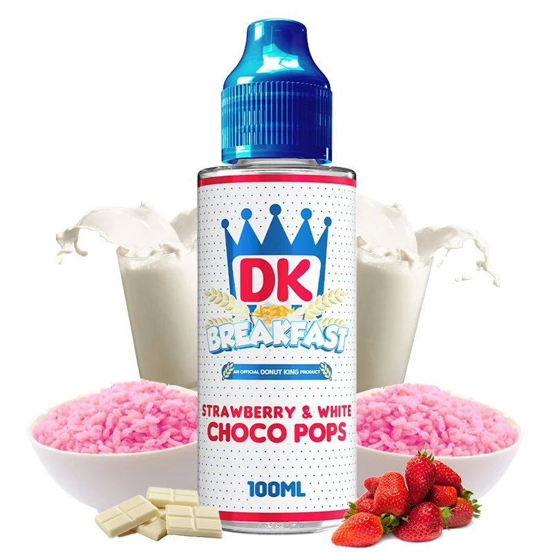 Strawberry & White Choco Pops 100ml - DK Breakfast