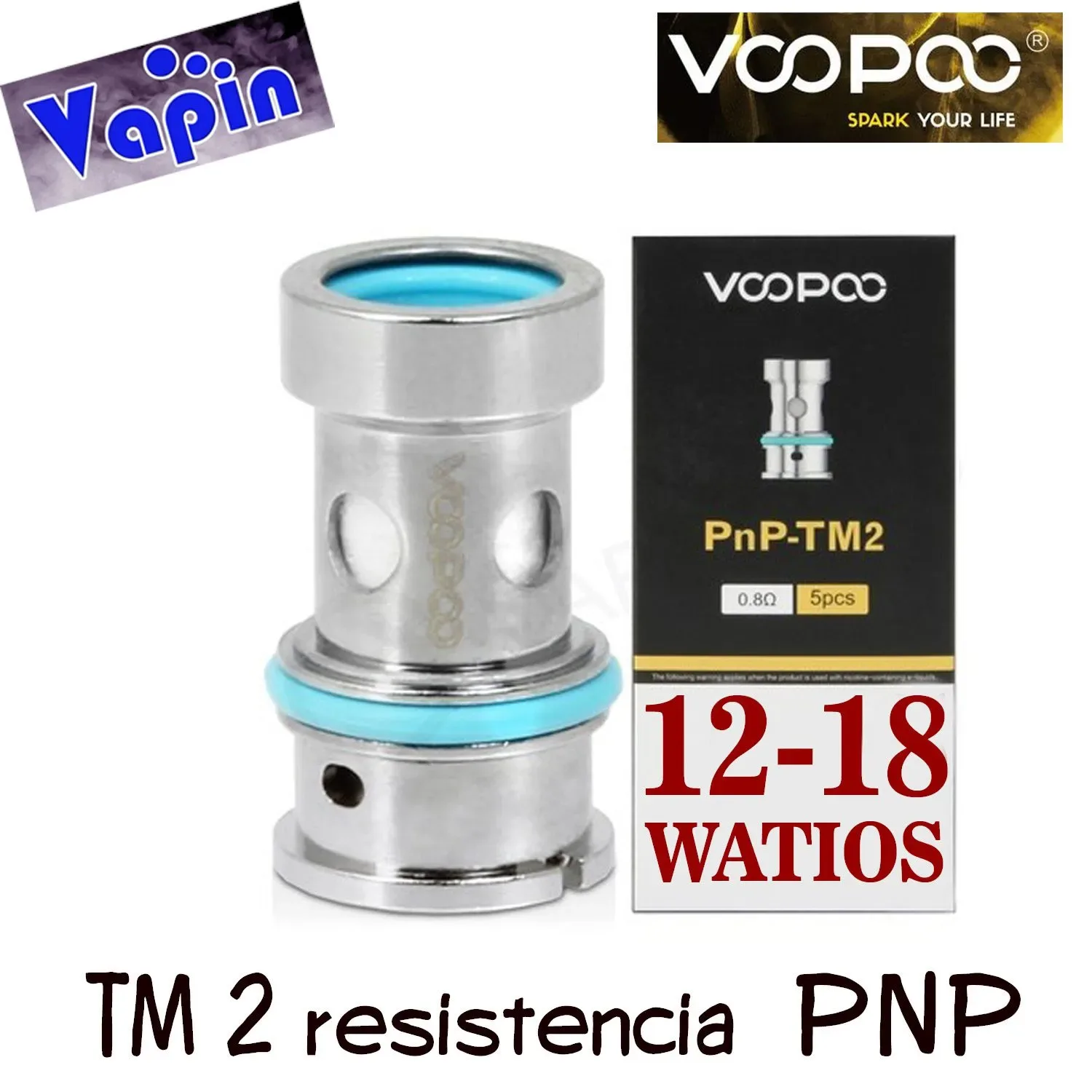 TM2 Coil. Resistencia PNP 1 ohm 12-18w de VOOPOO