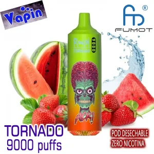 Tornado 9000 puffs Strawberry watermelon ZERO (fresa y sandía) Pod desechable Randm FUMOT