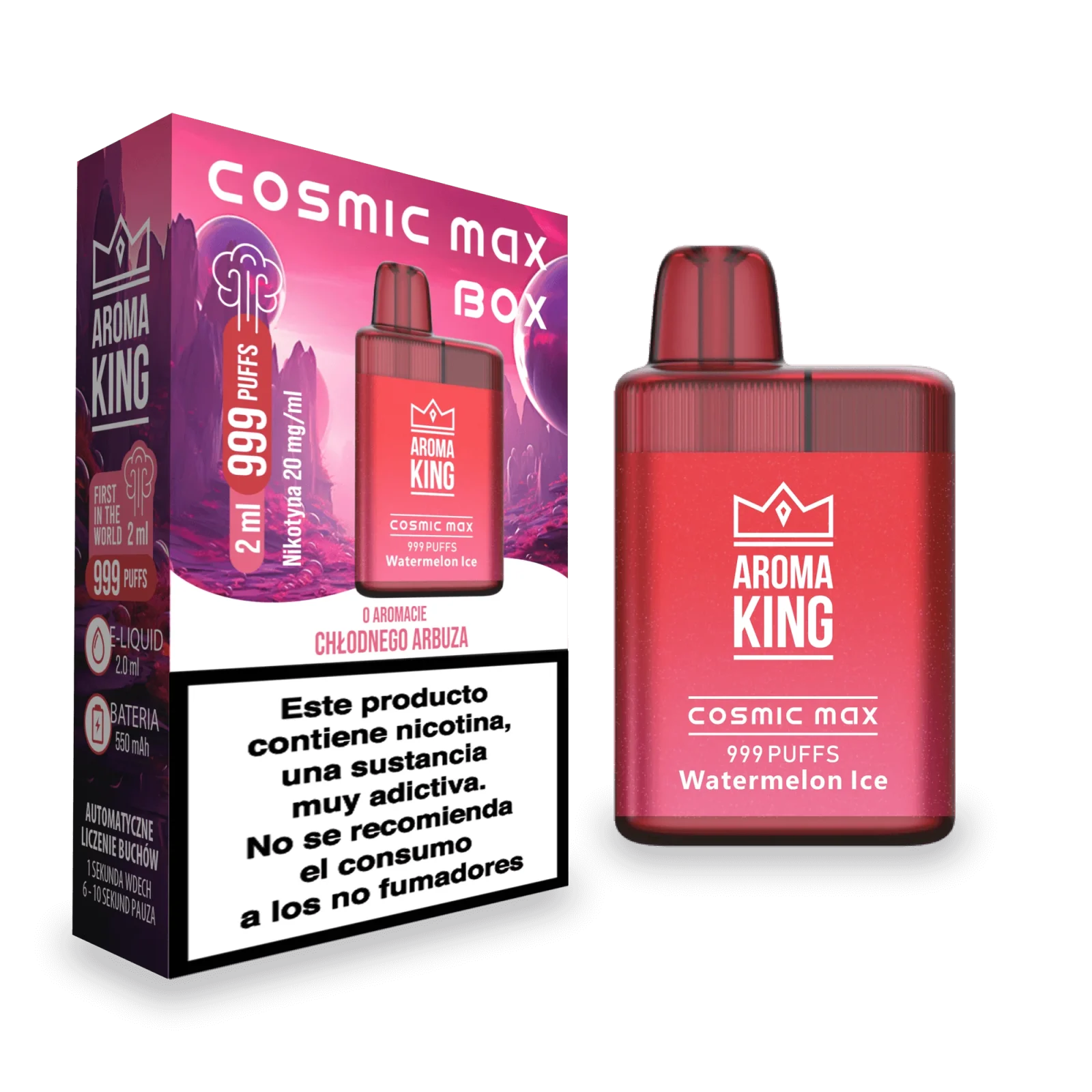 Vaper Desechable Aroma King Cosmic Box Watermelon Ice 20 Mg