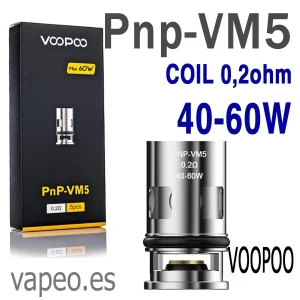 Vm5 Coil Resistencia PNP 0,2 ohm (40-60W) de VOOPOO (unidad)