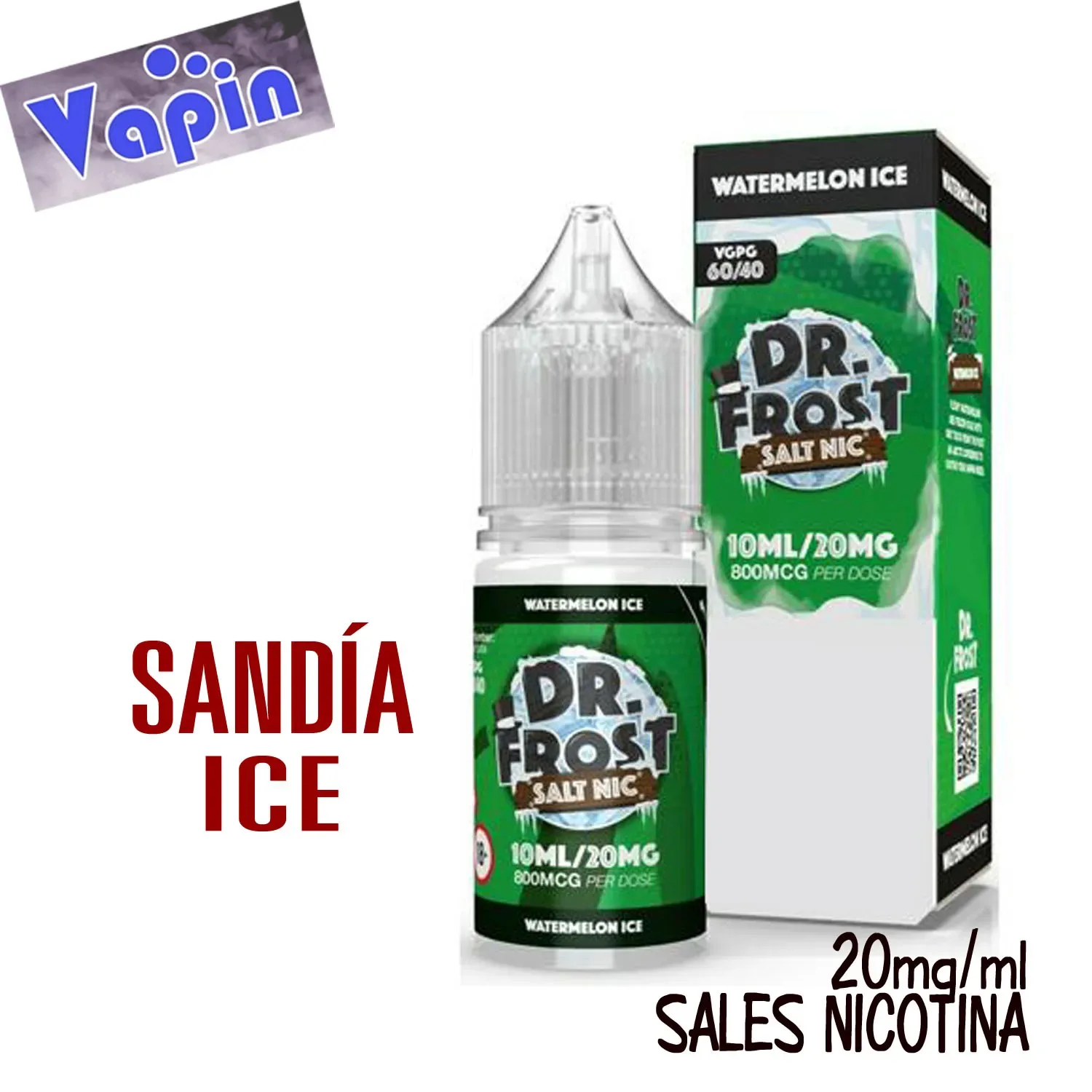 Watermelon Ice (Sandía Helada) 20mg Nic Salts Dr Frost Eliquid 10ml Sales Nicotina