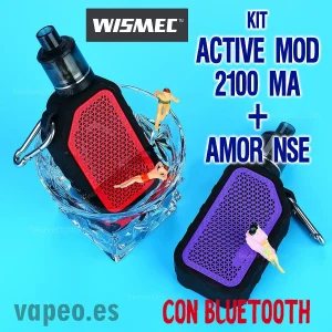 WISMEC ACTIVE BLUETOOTH MOD+AMOR NSE Tank Kit de Vapeo. Color Blue